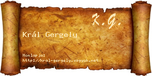Král Gergely névjegykártya